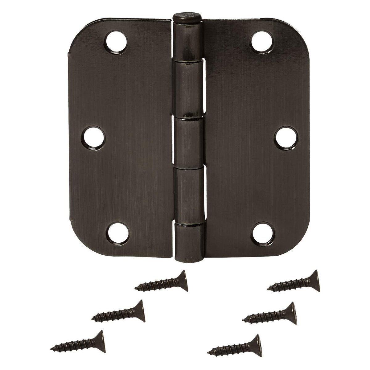 Amazon Basics hinge with screws for quick installation and reliable mounting.