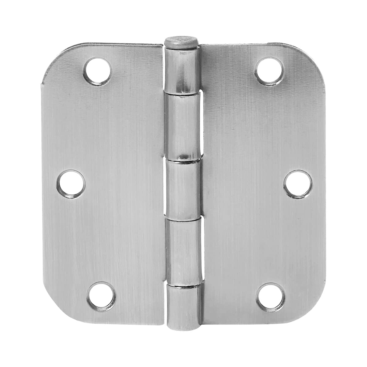 Amazon Basics rounded interior hinges in satin nickel finish for durable interior door operation.