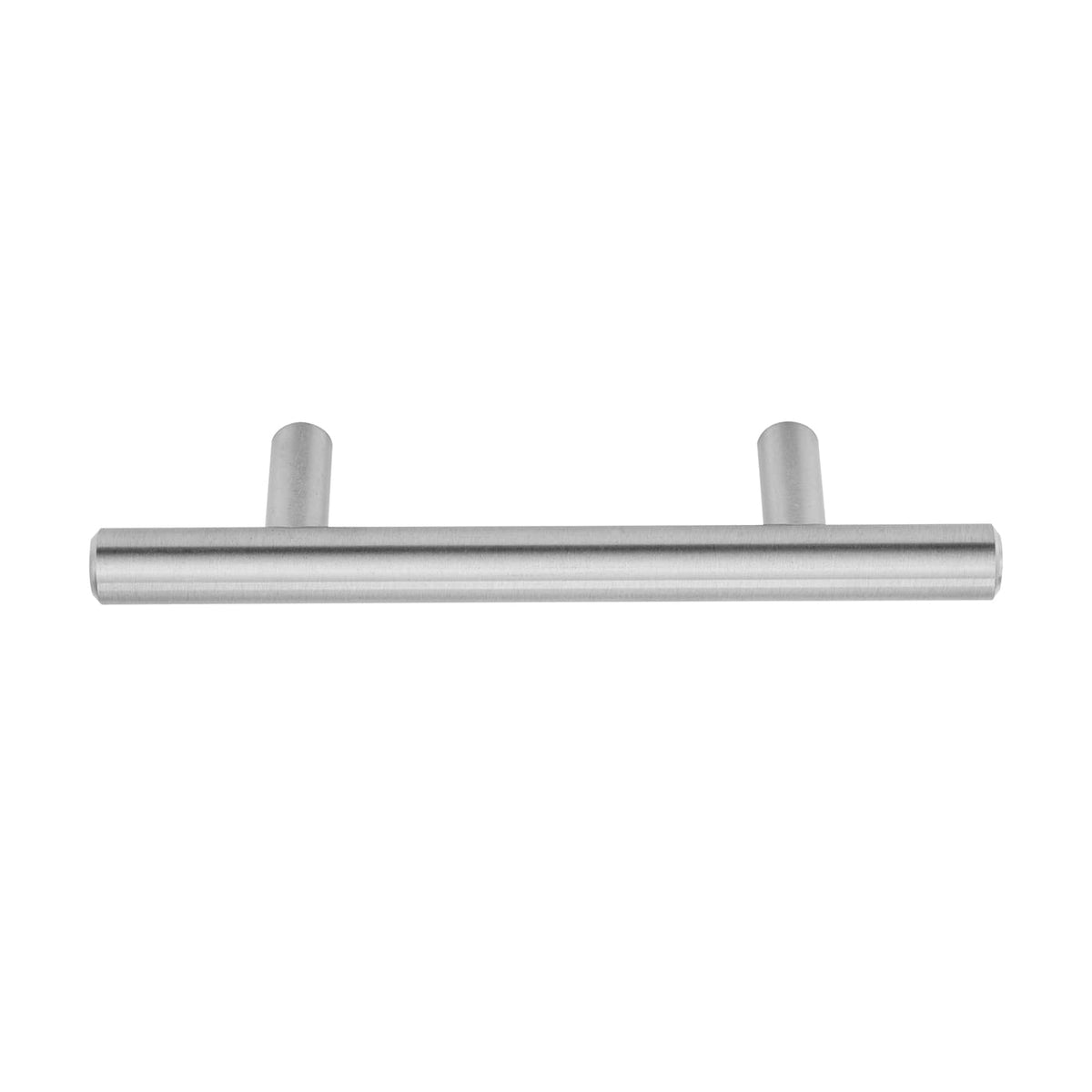 Close up of satin nickel finish on Amazon Basics pulls