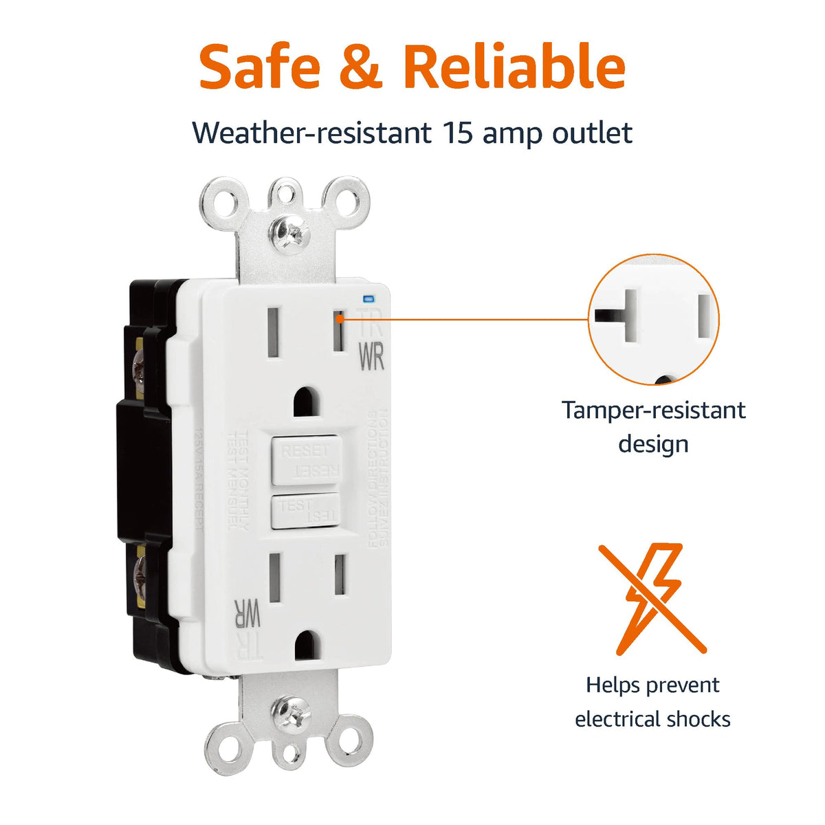 Amazon Basics self-test and reset buttons ensure reliable protection when needed.