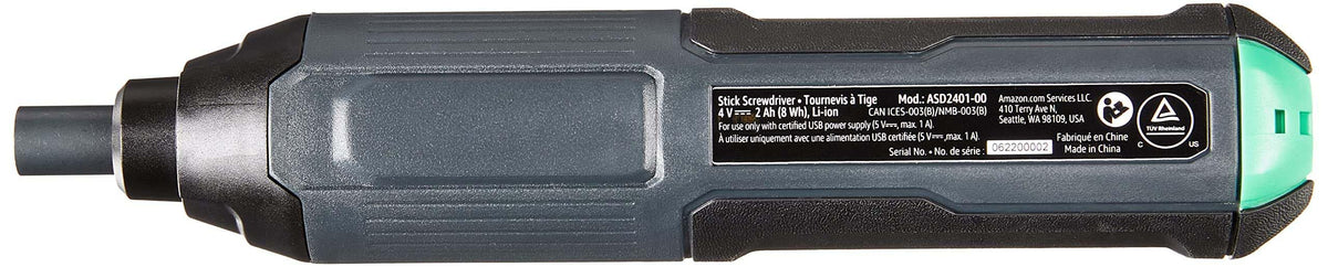 Amazon Basics SKIL 4V screwdriver USB-C charging with included cable
