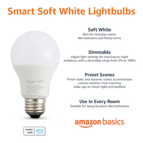 Amazon Basics A19 bulb controlled by Alexa for hands free lighting