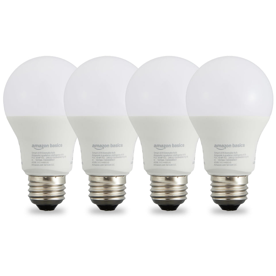 Amazon Basics Smart A19 LED bulb dimmable 2700K for customizable ambience