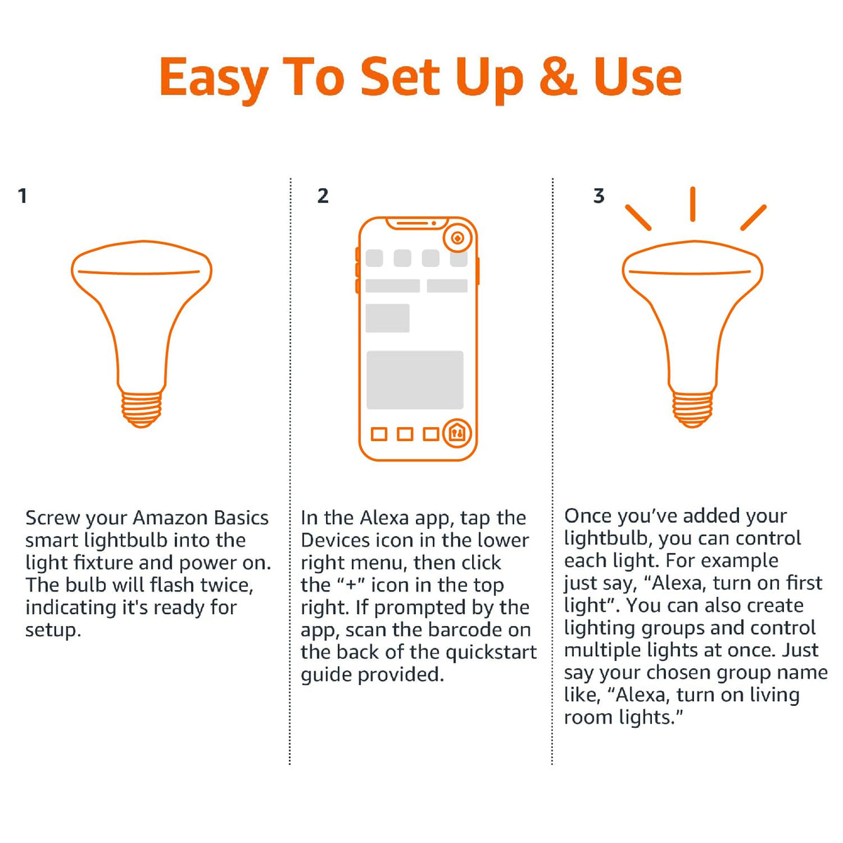Amazon Basics BR30 color spectrum RGBW options for mood lighting