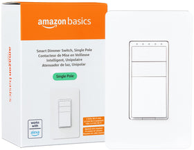 Amazon Basics smart dimmer switch controls lighting with Alexa voice control