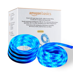 Amazon Basics smart LED light strip with two rolls, ready for versatile room lighting