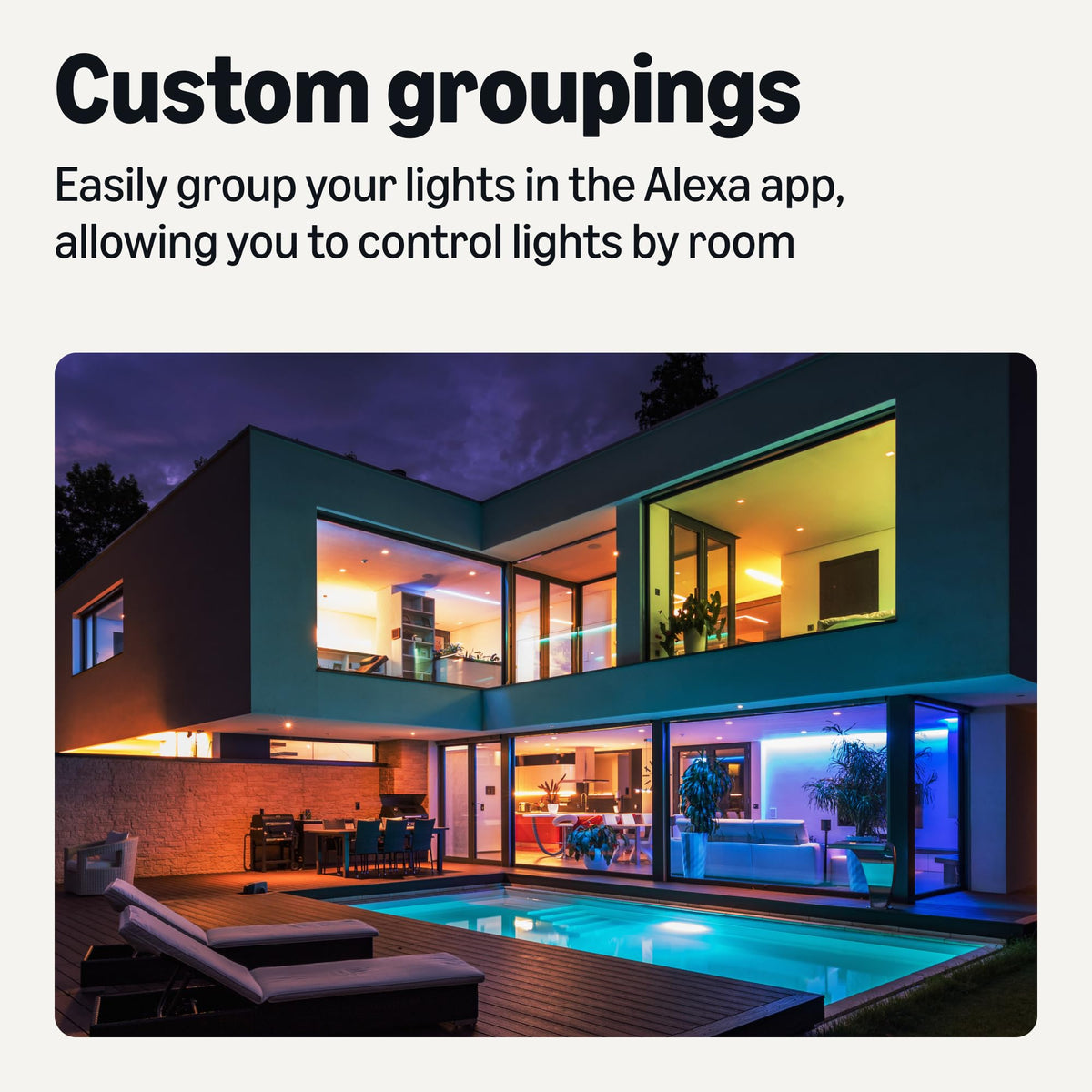 Amazon Basics LED strip wall-mounted with strong adhesive for flexible room accents.