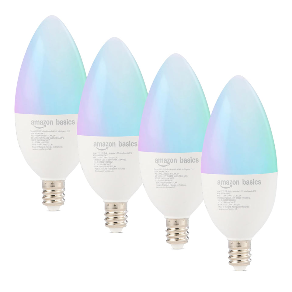 Amazon Basics smart recessed downlight color-changing glow for versatile mood lighting.