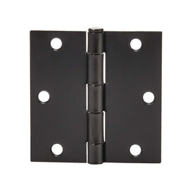 Amazon Basics square door hinges in matte black provide sturdy interior door support.