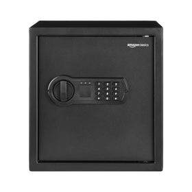 Amazon Basics steel safe keypad operation showcases secure entry for valuables