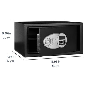 Amazon Basics safe digital keypad in use, enabling secure, programmable access
