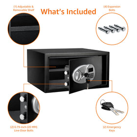 Amazon Basics safe mounting holes highlight secure installation to wall or floor