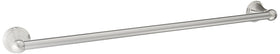 Amazon Basics straight modern towel bar front view in satin nickel finish for a clean bathroom look.