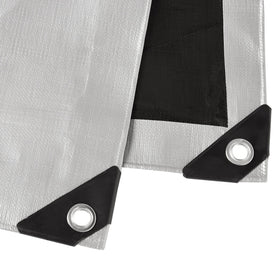 Grommet closeup on Amazon Basics tarp cover 20x20ft