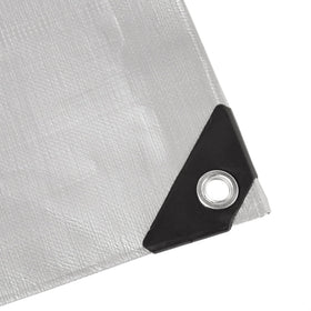 Amazon Basics tarp cover 20x20ft protecting equipment on a worksite
