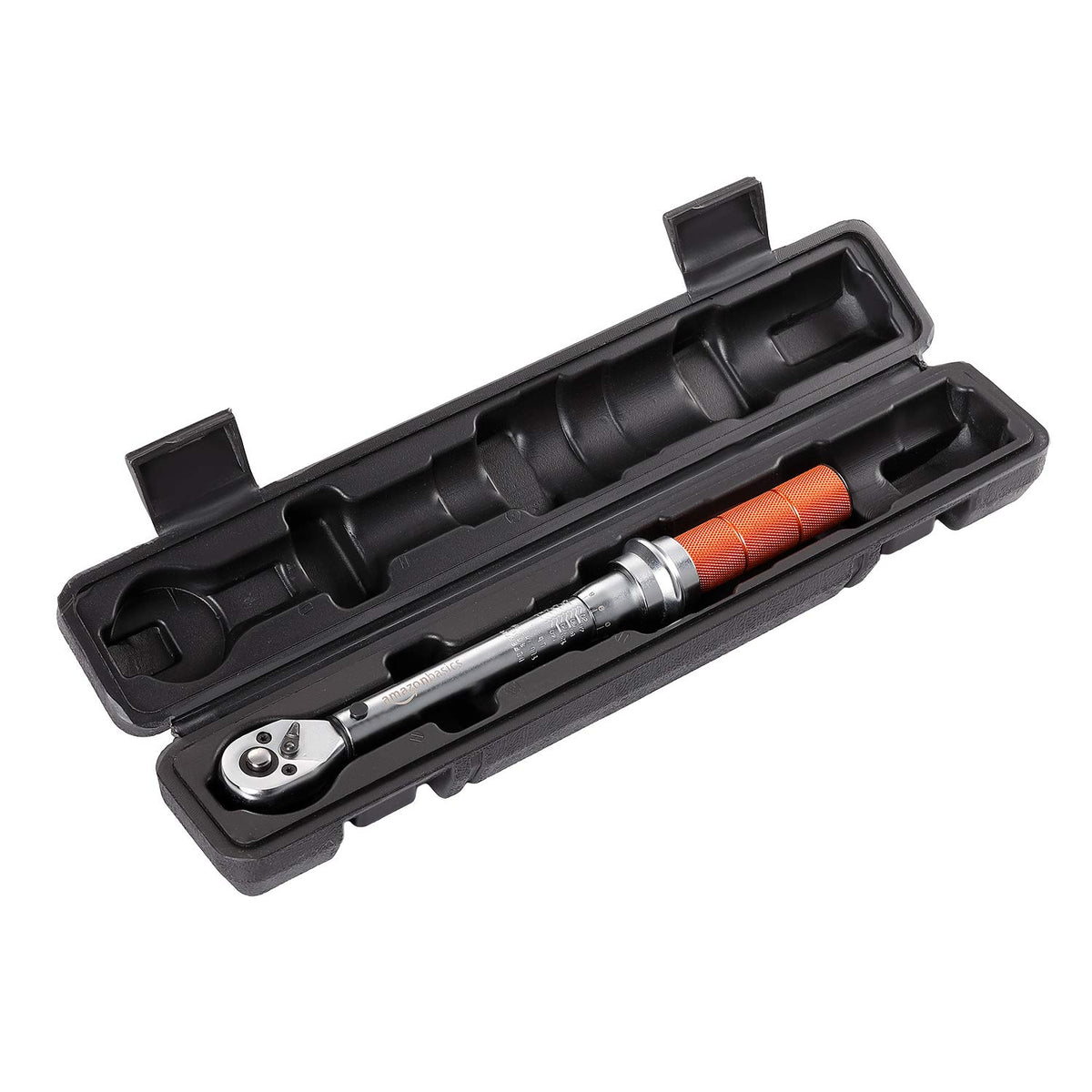 Durable Cr-V head on Amazon Basics torque wrench for longevity