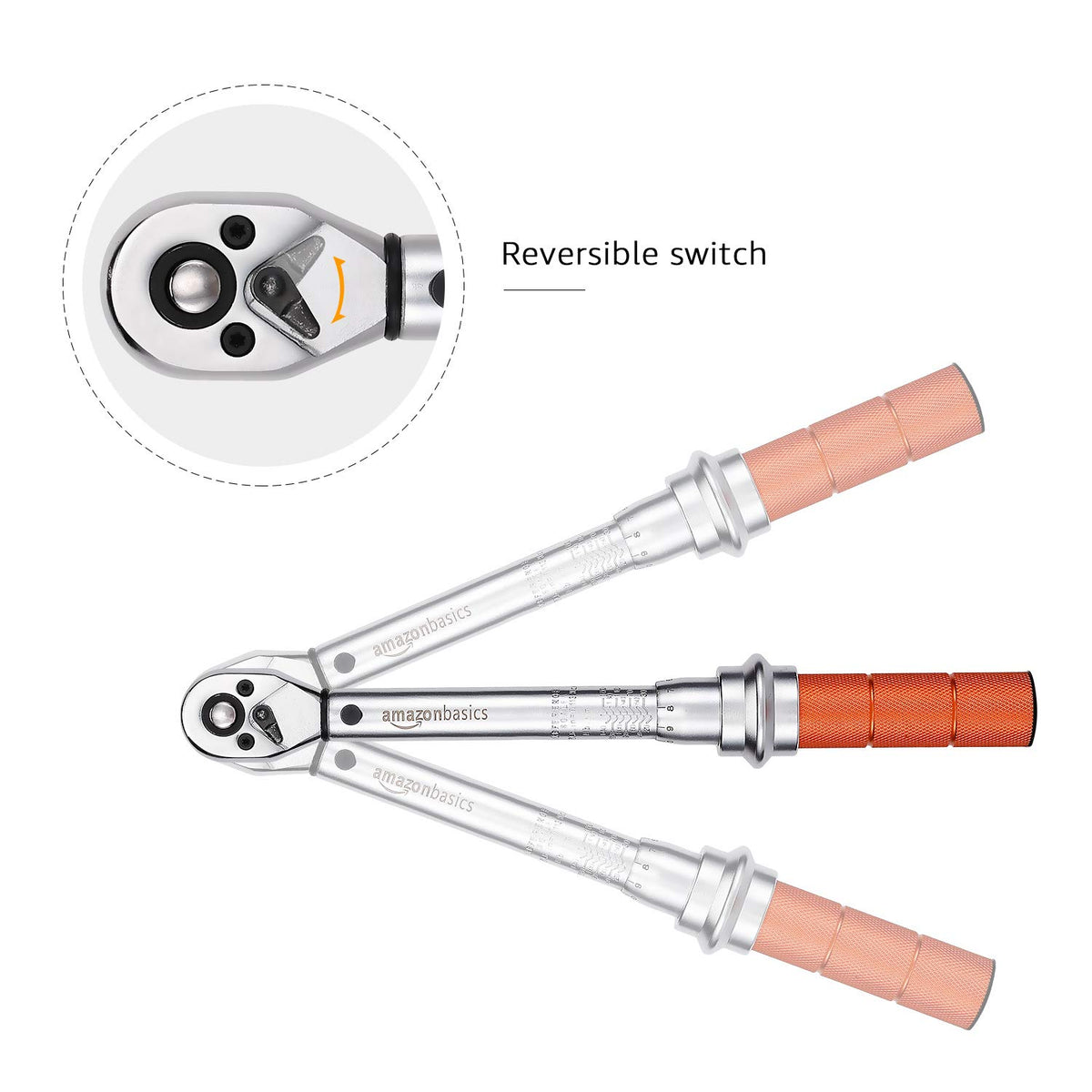 Amazon Basics torque wrench in use on fasteners for accuracy