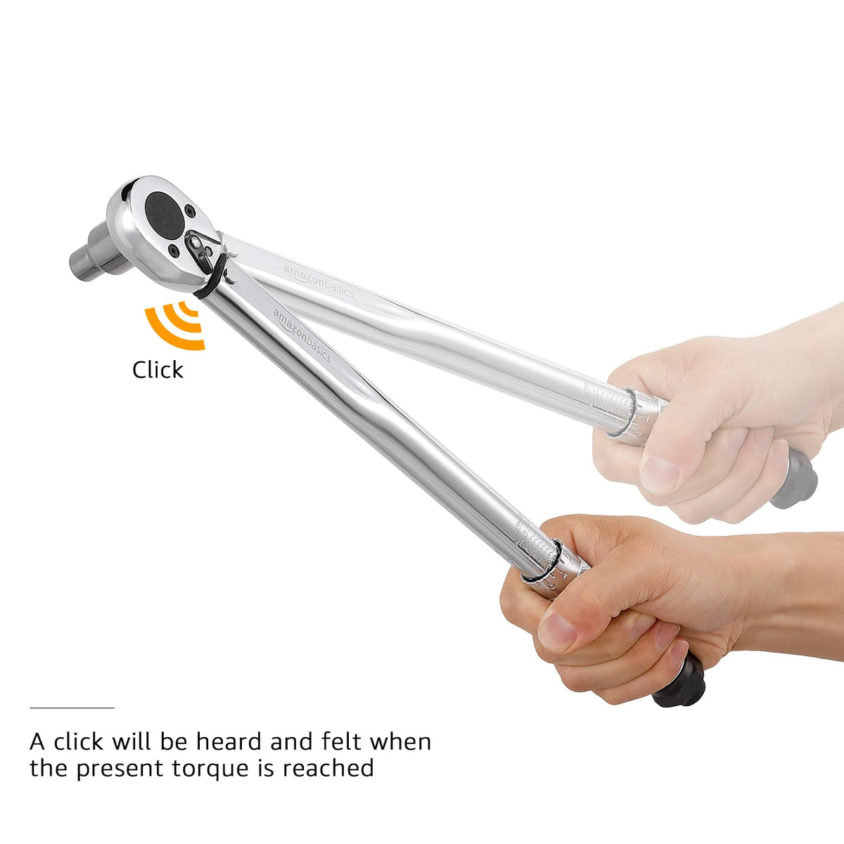 Amazon Basics dual-range scale display for precise torque reading.