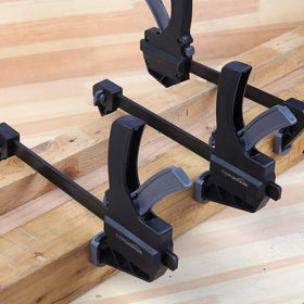 Durable nylon construction supports long-term use of Amazon Basics clamps.