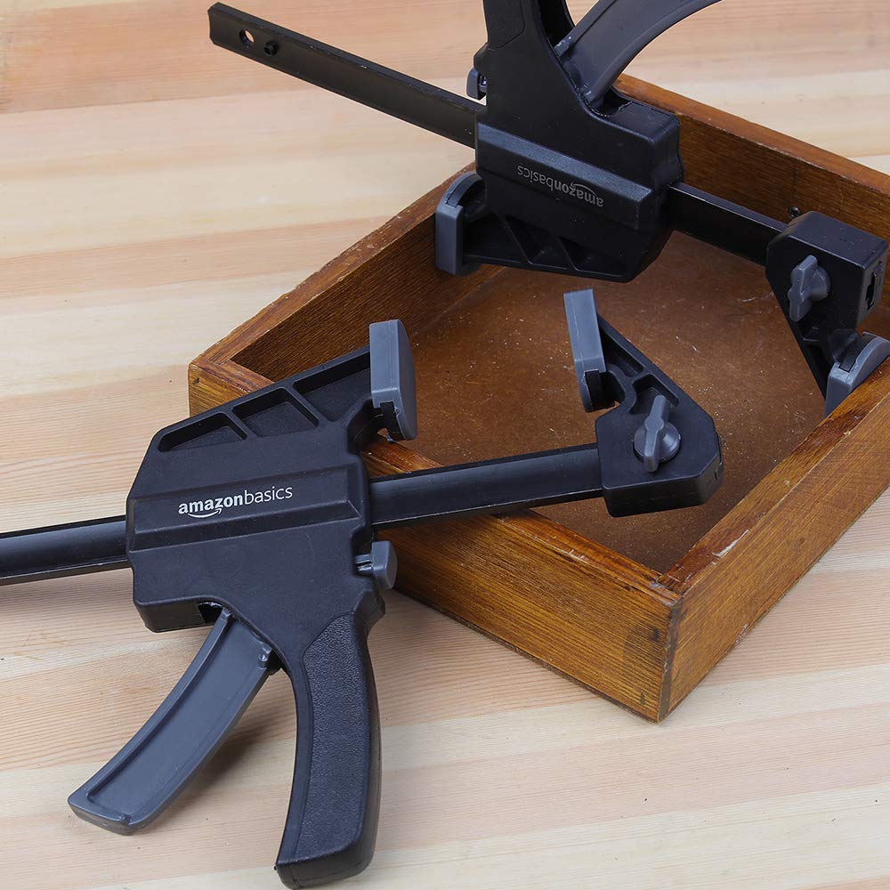 Hardened-steel bars on Amazon Basics trigger clamps resist bending for durability.