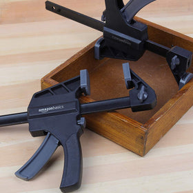 Hardened-steel bars on Amazon Basics trigger clamps resist bending for durability.