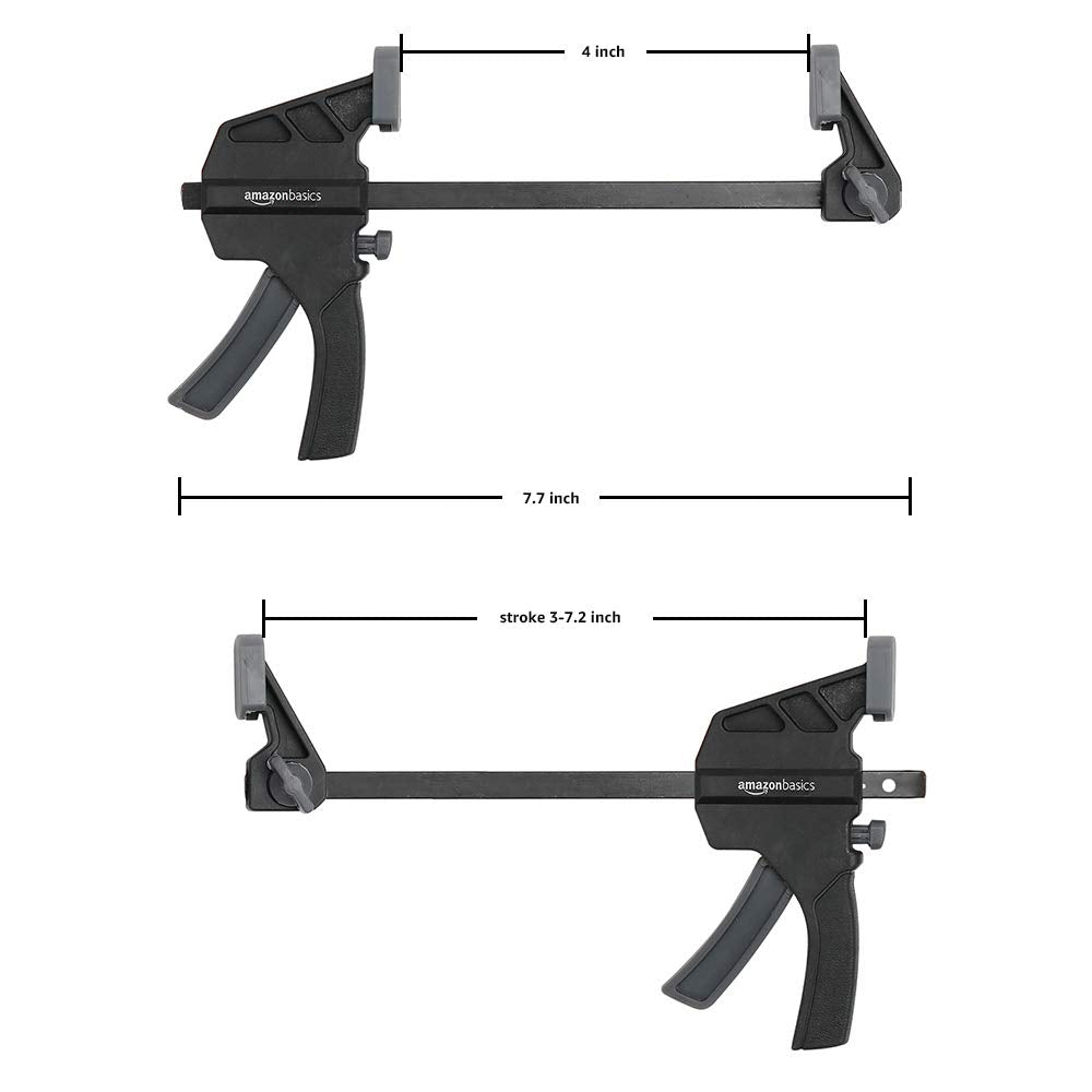 Amazon Basics clamps feature non-marring pads to protect surfaces during clamping.