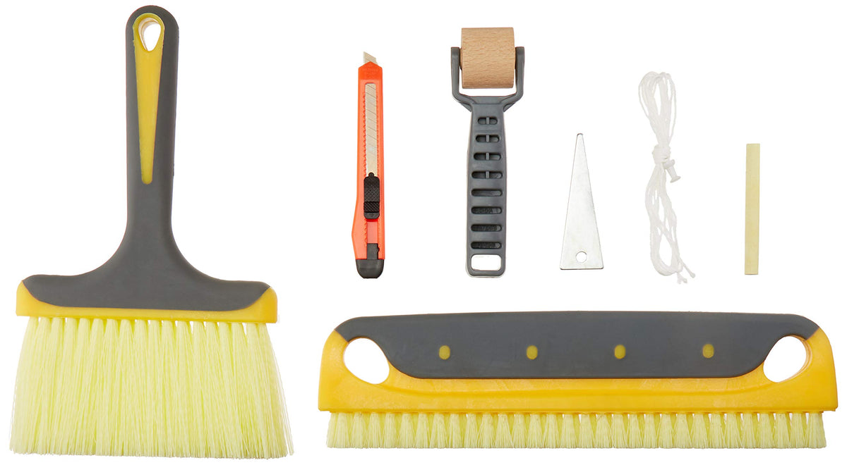 Amazon Basics wallpaper kit soft-grip paste brush for precise application