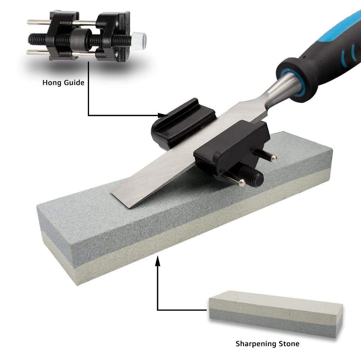 Amazon Basics chisel set features comfortable contoured handles to reduce hand fatigue during carving