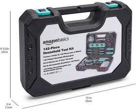 Amazon Basics 142-piece toolkit slip joint plier close-up for durable grip