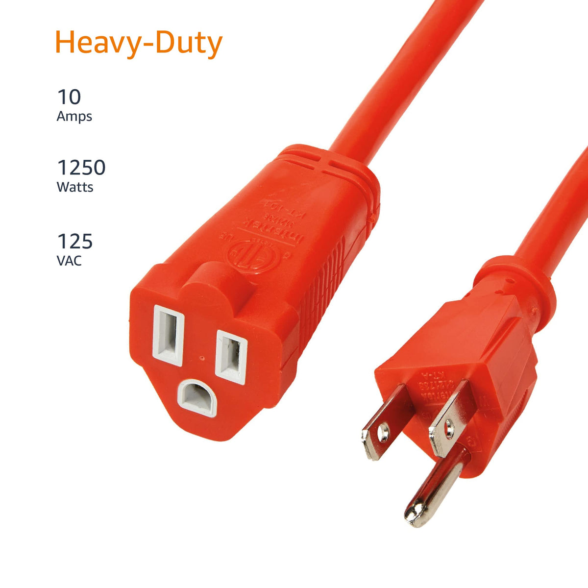 Amazon Basics 3-prong grounded plug ideal for power tools and lighting setups.