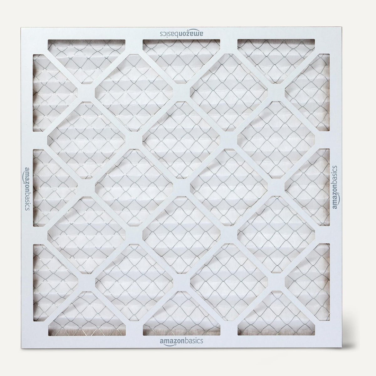 Amazon Basics MERV5 filter durable beverage board frame supports long-lasting fit