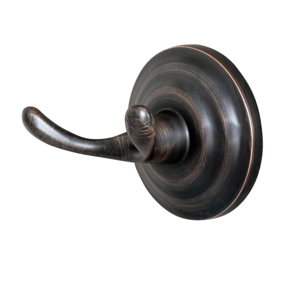 Close-up of the oil rubbed bronze finish on the Amazon Basics round hook.