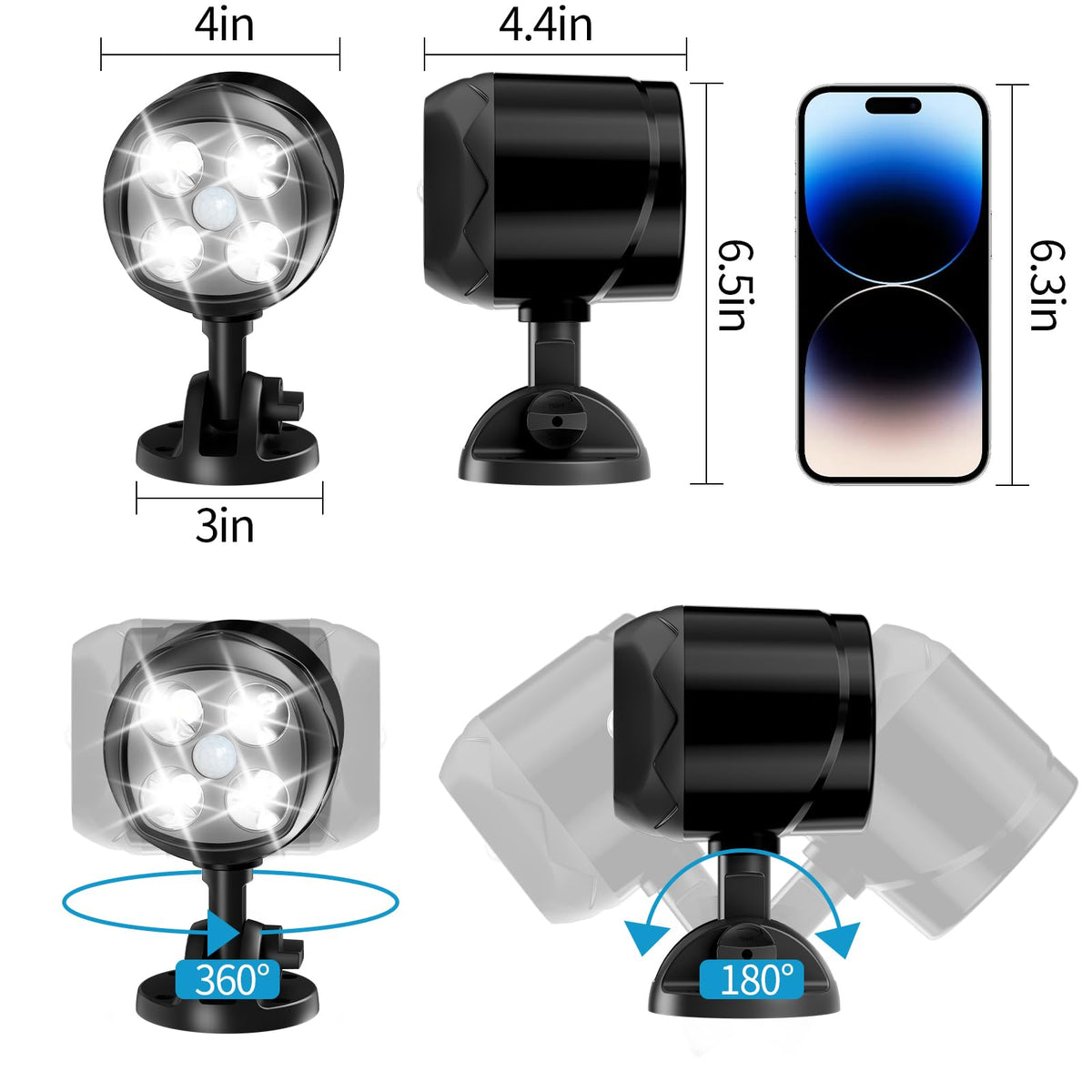 Ambaret two-pack outdoor lights provide adaptable security lighting for outdoors.