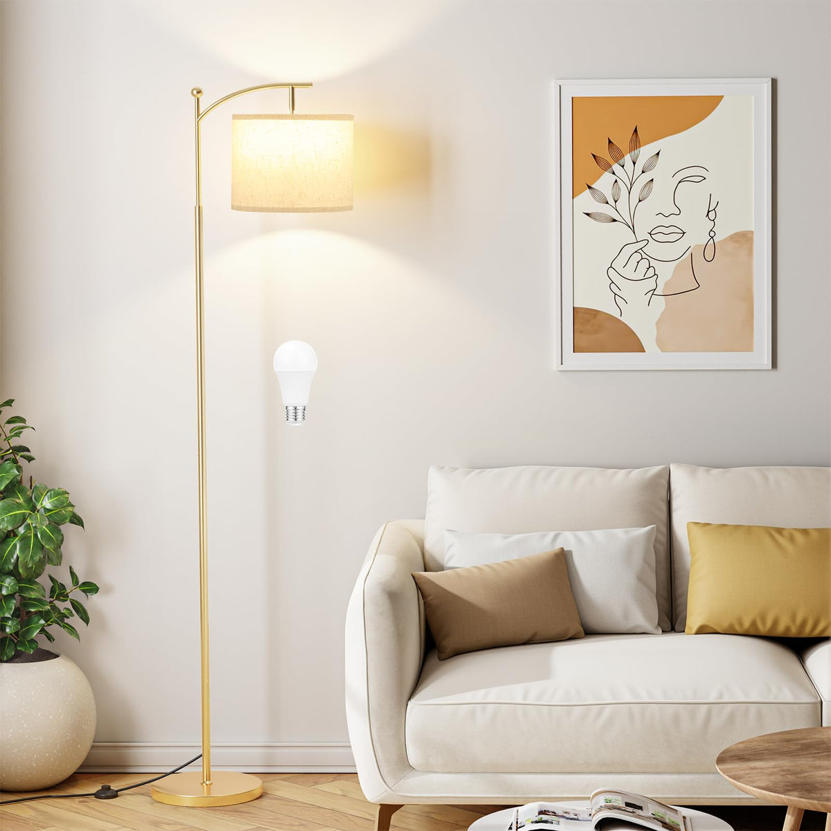 Ambimall 60inch floor lamp base provides stable support for tall lighting.