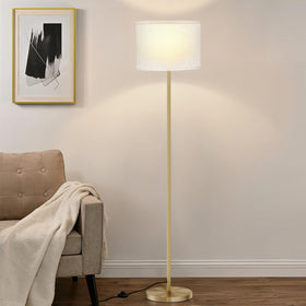 Ambimall 60-inch floor lamp with beige shade adding warm ambience to living room