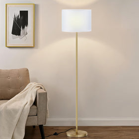 Ambimall 60-inch floor lamp with white shade brightens living spaces.