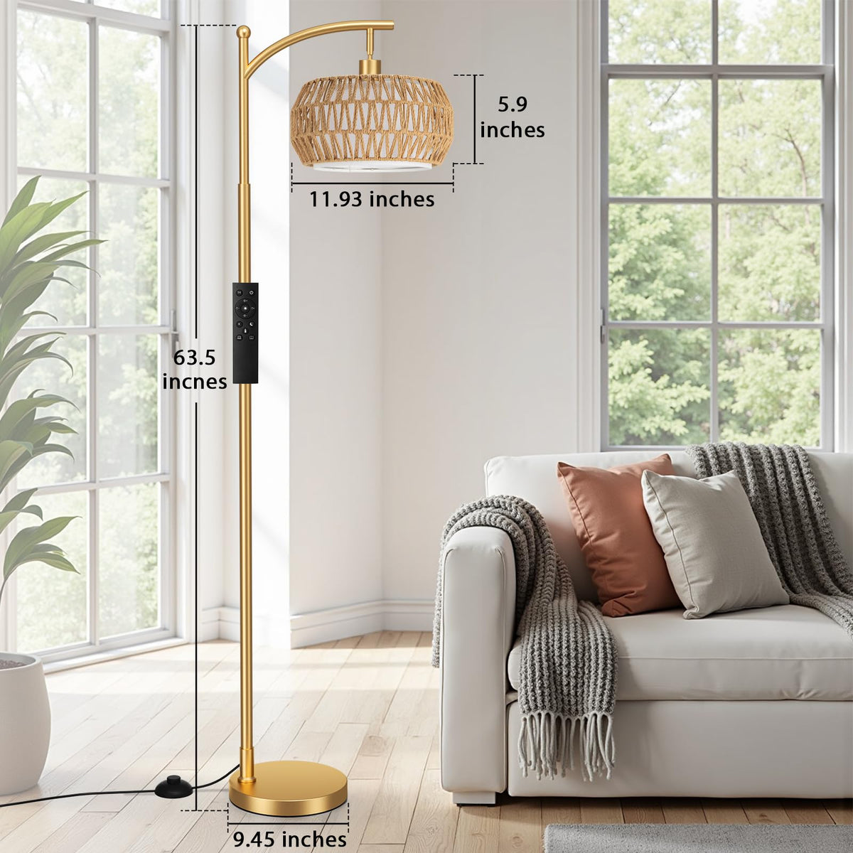 Ambimall Arc rattan shade adds natural texture to space