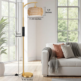 Ambimall Arc rattan shade adds natural texture to space