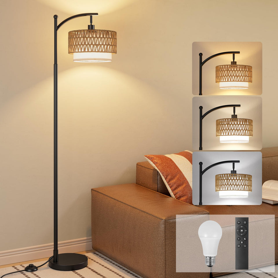 Ambimall Arc floor lamp remote control for easy, hands-free lighting adjustments.