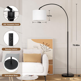 Ambimall arc floor lamp with rotating head directs light exactly where needed.