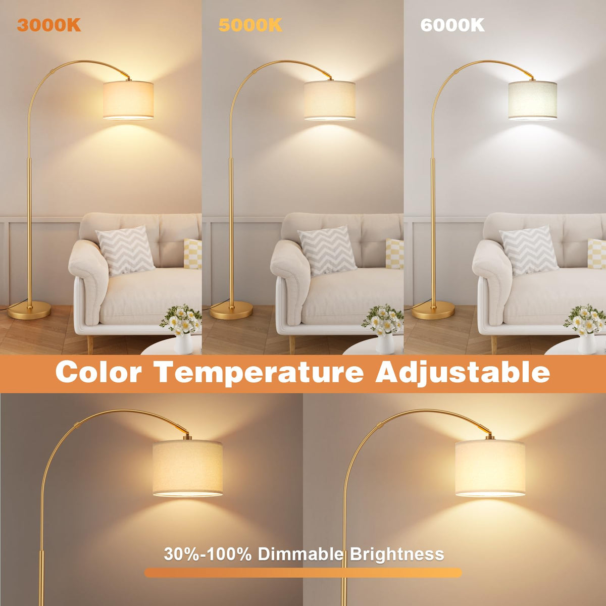 Ambimall dimming from 0 to 100% for customized brightness levels.