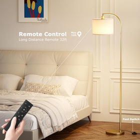 Ambimall Arc lamp remote clip keeps the controller reachable and easy to grab.