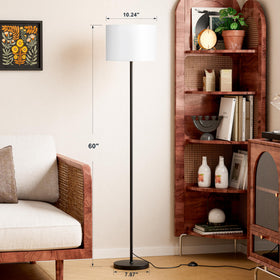 Ambimall black pole floor lamp with a stable base for steady placement.
