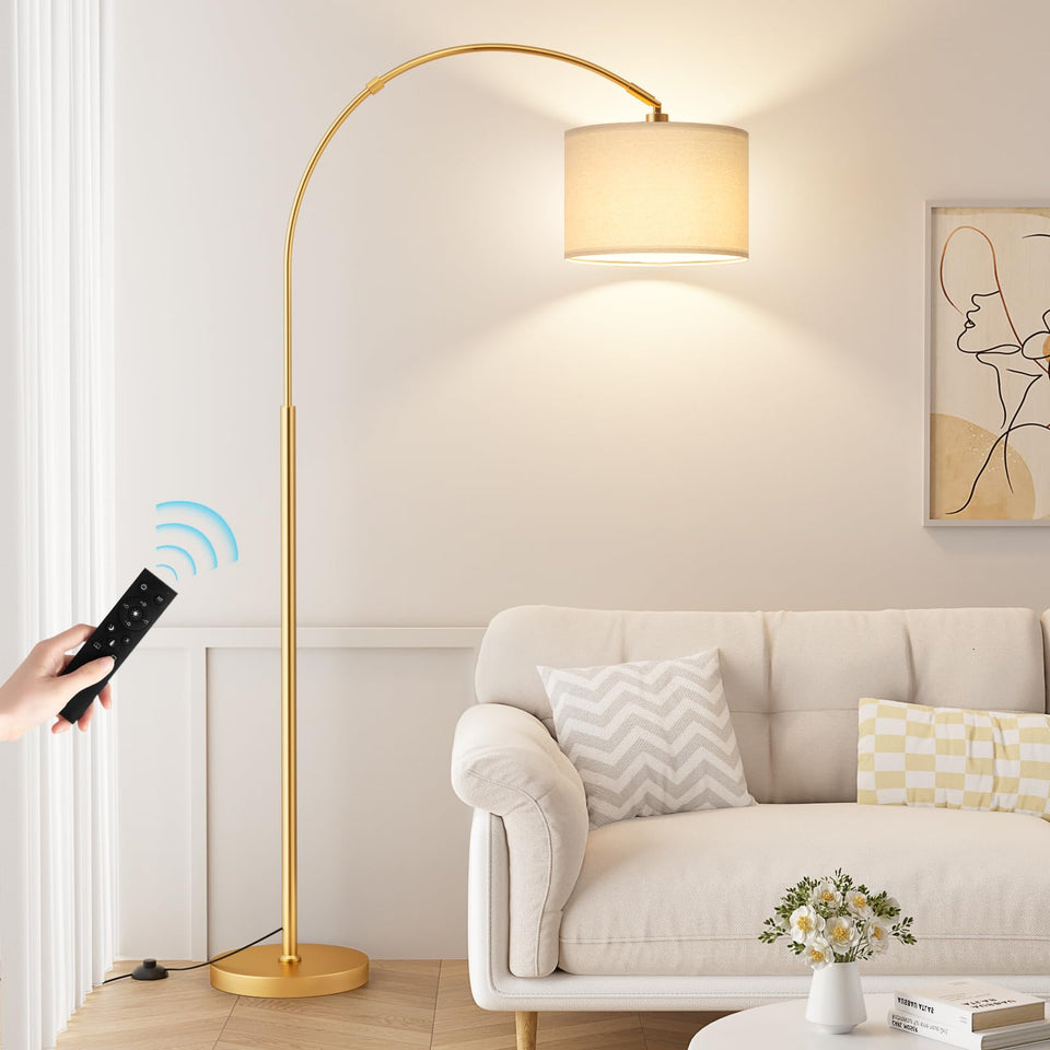 Ambimall dimmable arc lamp remote enables effortless room lighting control.