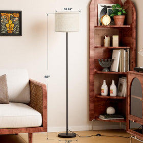 Ambimall floor lamp with black pole showing easy assembly.
