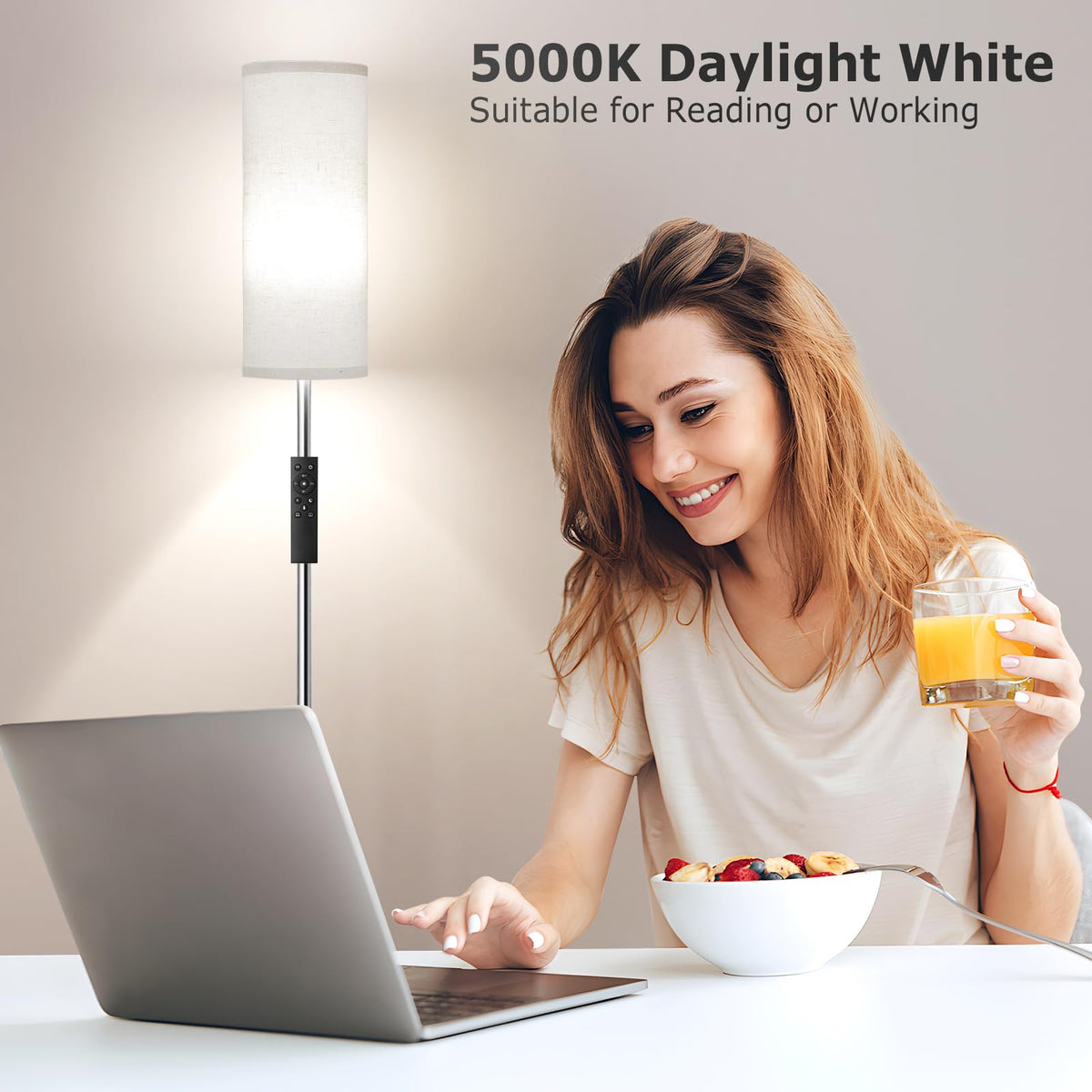 Color temperature control on the Ambimall lamp from warm to cool whites.