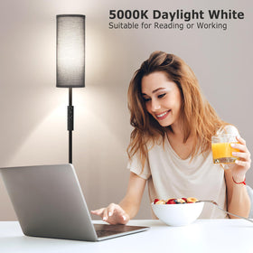 Ambimall floor lamp with foot switch for hands free lighting control.