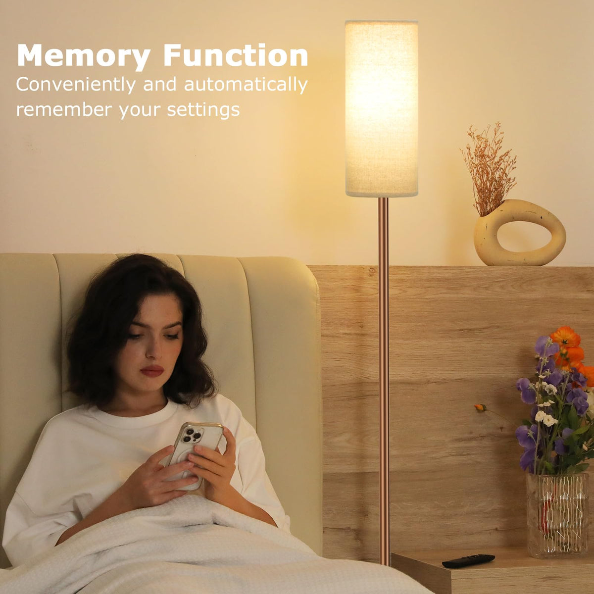 Ambimall remote-ready floor lamp offers foot-switch convenience when your hands are full.