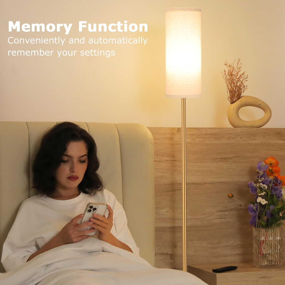 Ambimall floor lamp magnetic remote sticks to metal surfaces.