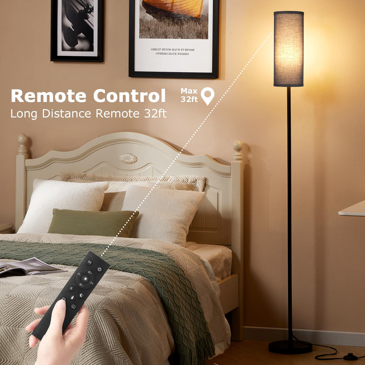 Ambimall magnetic remote on the lamp for easy access.